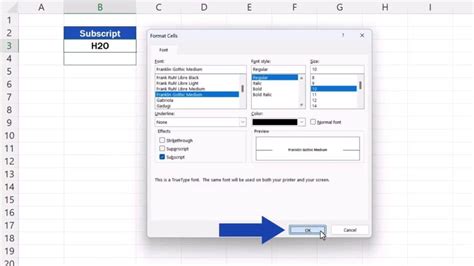 Image result for Excel Add Subscript to a Number