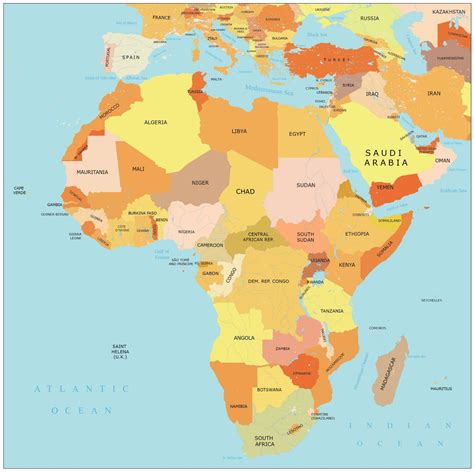 Africa Map with Countries and Capitals - GIS Geography