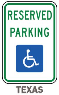 Texas Handicap Parking Signs - Order USA Made Signs Today