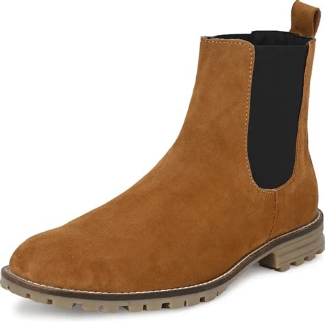 HiREL'S Men's Premium Genuine Suede Leather Chelsea Boots|Soft ...