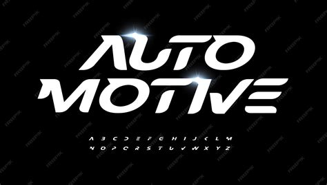 Automotivo alfabeto letra fonte logotipo moderno tipografia corrida de ...