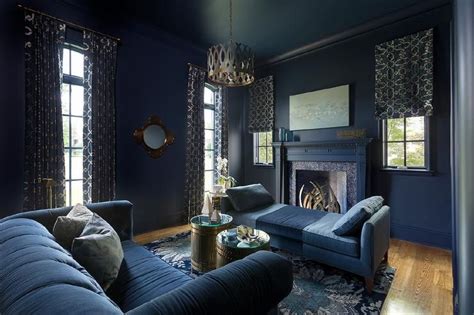 living room ideas dark blue sofa