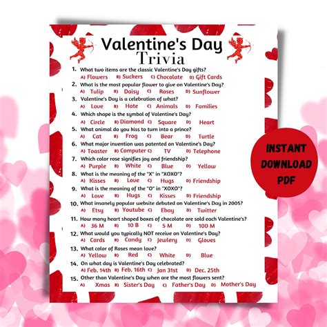 Printable Valentine Quiz [2025]