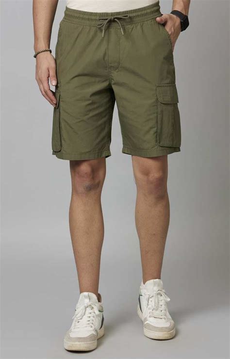 Olive Regular Fit Shorts – celio.in