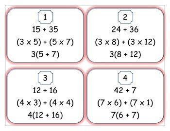 Image result for Distributive Property Using GCF