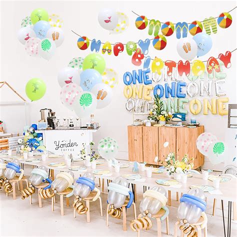 KAXIXI Beach Theme Birthday Party Decorations - Happy India | Ubuy