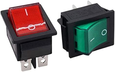 Lazybeee 2Pcs Rocker Switch Toggle AC 20A 125V 15A 250V DPST 4 Pins 2 ...