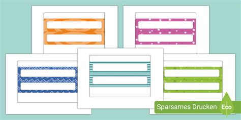 Vorlage zum Namensschilder basteln in der Grundschule