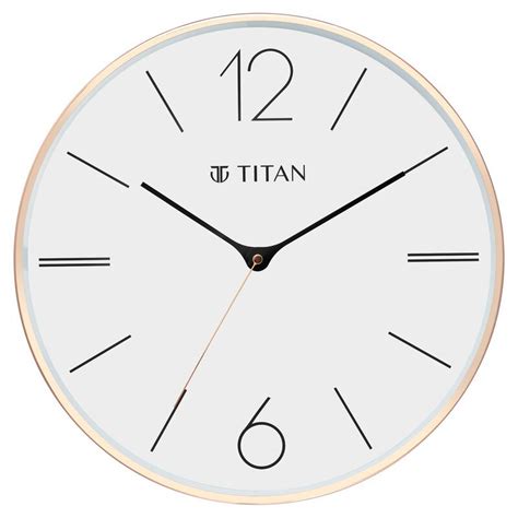 Buy Online Titan Metallic Wall Clock White Dial with Rose Gold Sleek ...