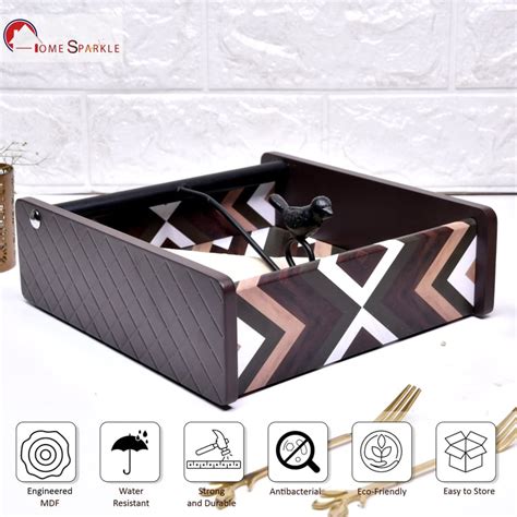 Buy HOME SPARKLE Wooden Printed Napkin Holder from Home Sparkle at just ...
