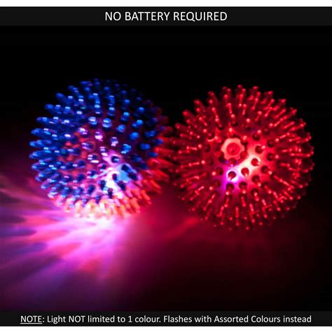 6cm 10cm Flashing LIGHT UP Dog Ball SQUEAKY Spiky Bouncy Kids Dog Balls ...