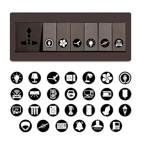Clickedin Switch Board Stickers Black and White | Switch Id Sticker ...