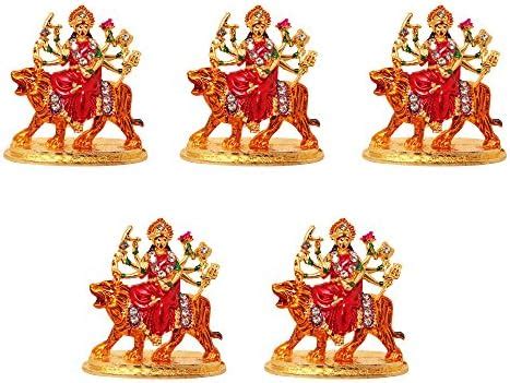 Buy ART N HUB Set of 5 Brass 24 K Gold Plated With Stones Hindu Goddess ...