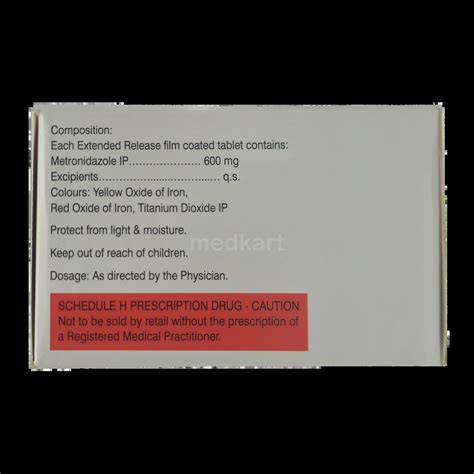 METROGYL ER 600MG TABLET 10'S: Uses, Side Effect, Price, Composition ...