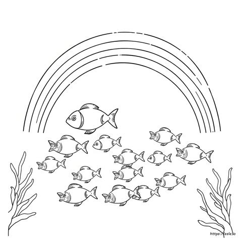 Rainbow Fish Colouring In