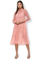 Buy Women Pink Solid Casual Dress Online - 604911 | Van Heusen