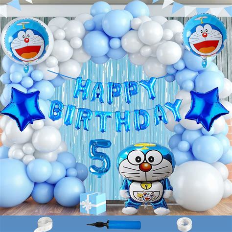 CRAZYKART Doraemon Theme Fifth 5th Birthday Decoration Items For Boys ...