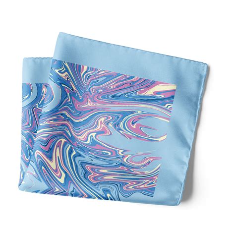Buy Light Blue Silk Pocket Square from the Marble Design range Online ...