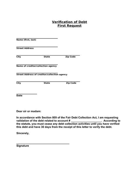 Free Printable Debt Validation Letter Templates [PDF, Word] Medical