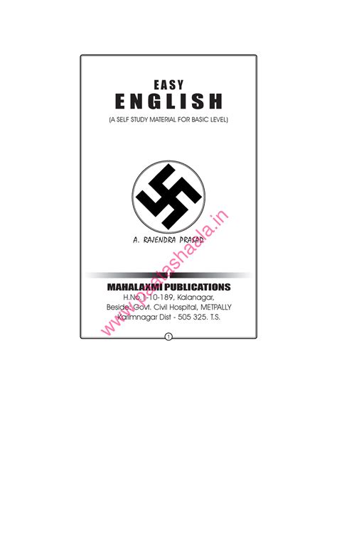 Pdfcoffee - j2jwkkskso - E A S Y E N G L I S H (A SELF STUDY MATERIAL ...