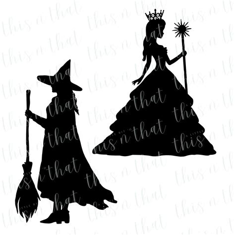 Wicked SVG Cut File, PNG, JPG, Glinda & Elphaba Silhouette - Etsy
