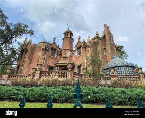 Orlando,FL/USA-10/21/20: A view of the exterior of the Haunted Mansion ...