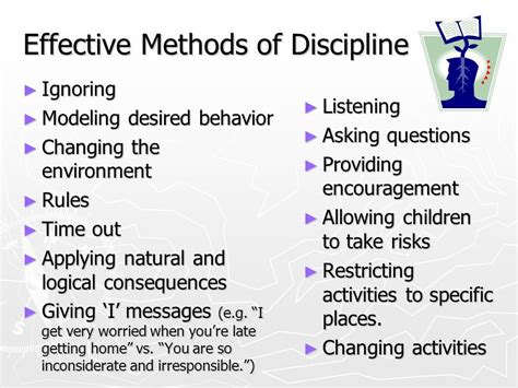 This image gives tips on what effective forms of discipline are that ...