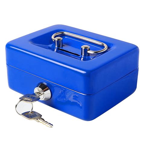 Jssmst Small Lock Cash Box with Money Tray, Locking Money Box for Kids ...