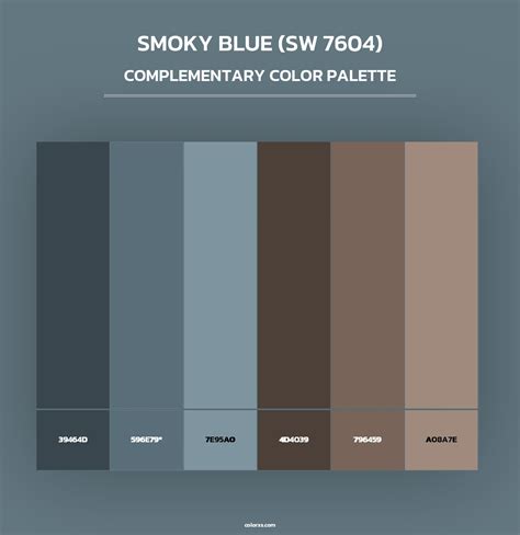 Sherwin Williams Smoky Blue (SW 7604) Paint coordinating colors and ...