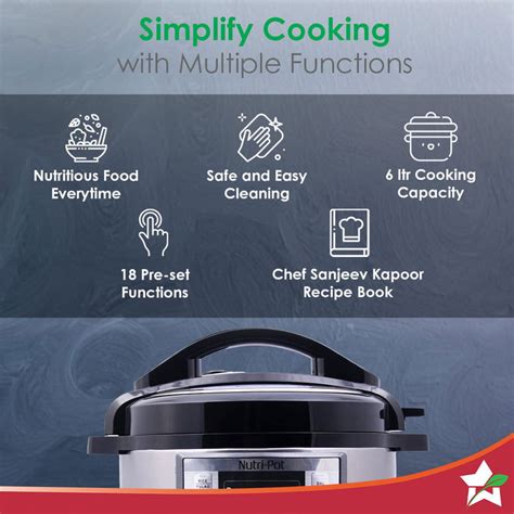 Wonderchef Nutri Pot 6L Electric Pressure Cooker