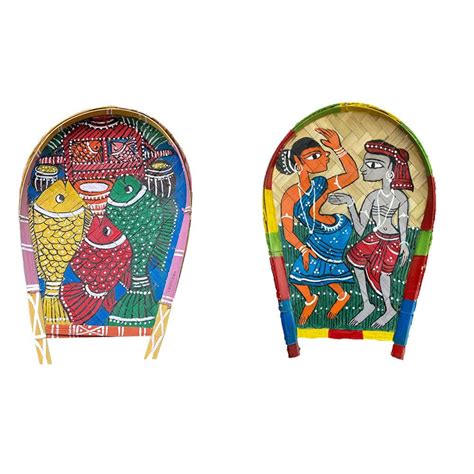 Handpainted and Handcrafted Decorative Folk Art Bamboo Tray (kulo) or ...