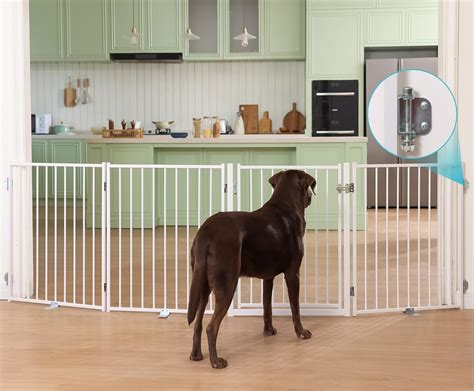 Amazon.com: No Pawblems Free Standing Dog Gate with Door, 30'' Tall Foldable Dog Fence for ...