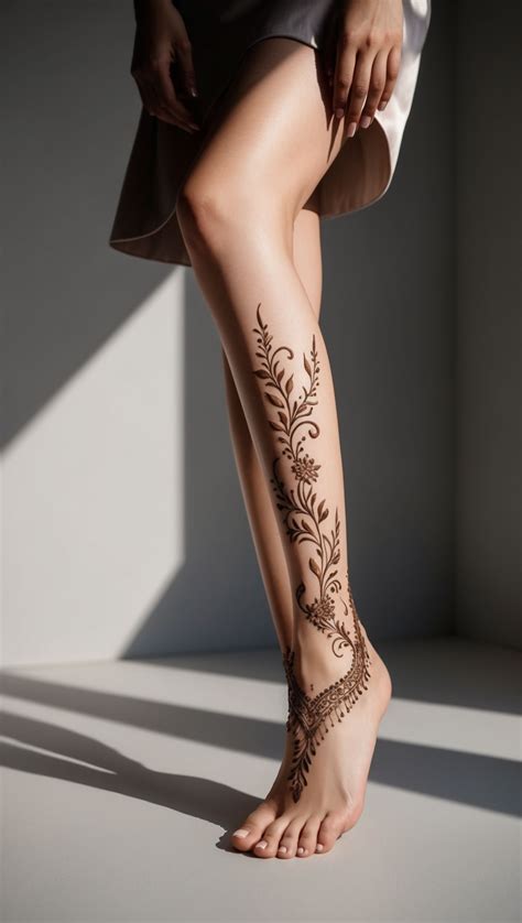Elegant Floral Leg Mehndi Design for a Graceful Look in 2025 | Henna ...