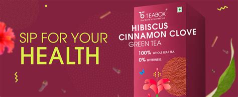 Teabox ORGANIC Hibiscus Cinnamon Clove Green Tea Bags 25 pcs | 100% ...