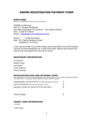 Fillable Online gwp80 obs carnegiescience Gwp80 registration payment ...