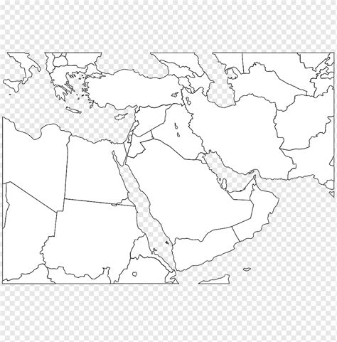 Blank Outline Map Middle East Country Middle East Map Cut Out Stock
