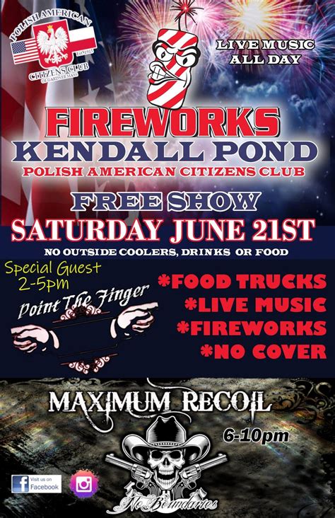 Kendall Pond Fireworks with Max Recoil , Polish American Citizens Club ...