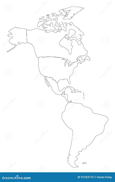 Printable North And South America Map Outline