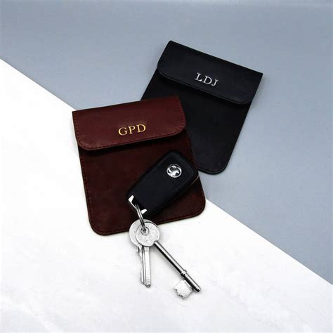 Personalised Leather Rfid Safe Car Key Fob Pouch By PARKER&CO | notonthehighstreet.com