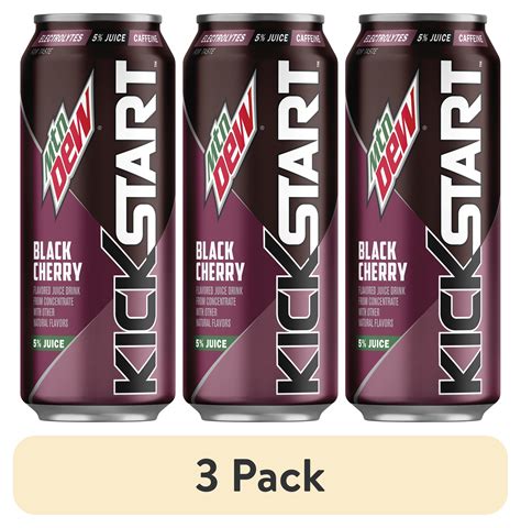 (3 pack) Mountain Dew Kickstart Energizing Juice Beverage, Black Cherry ...