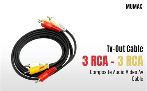 MUMAX ® Tv-Out Cable Copper 3 Rca - 3 Rca Composite Audio Video Av ...