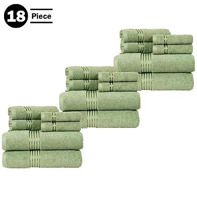 Lavish Home 18-pc. Cotton Glossy Stripe Bath Towel Set