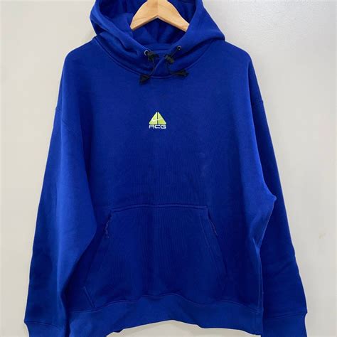 Nike ACG Therma-Fit Unisex Size L Fleece Pullover Hoodie Royal Blue ...