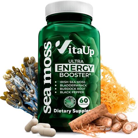 Amazon.com: VitaUp Irish Sea Moss Capsules with Burdock Root & Bladderwrack - USA Made SeaMoss ...