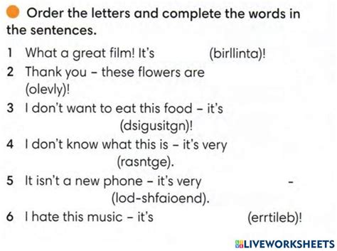 Adjectives of o… | Free Interactive Worksheets | 875868