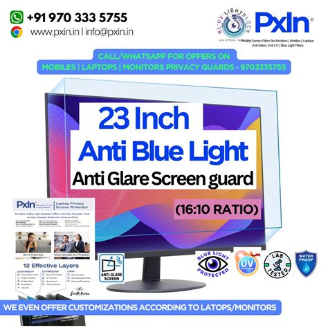 23 inch (16:10) Monitor Anti Blue Light and Anti Glare Screen Guard | Pxin