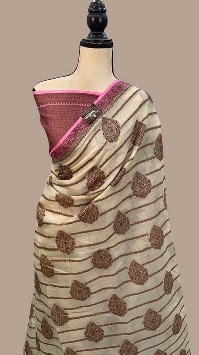 Pure Tussar Silk Handloom Banarasi Saree — The Handlooms