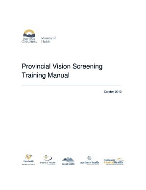 Fillable Online health gov bc Provincial Vision Screening Training ...