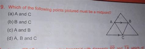 which of the following point picture must be a midpoint - Brainly.in
