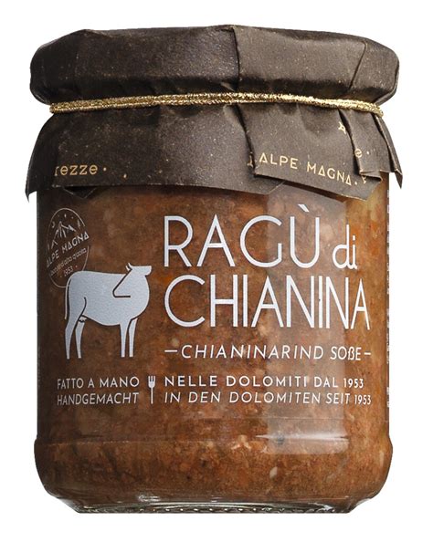 Ragu bianco di chianina IGP, Chianina - salsa de ternera, Alpe Magna ...